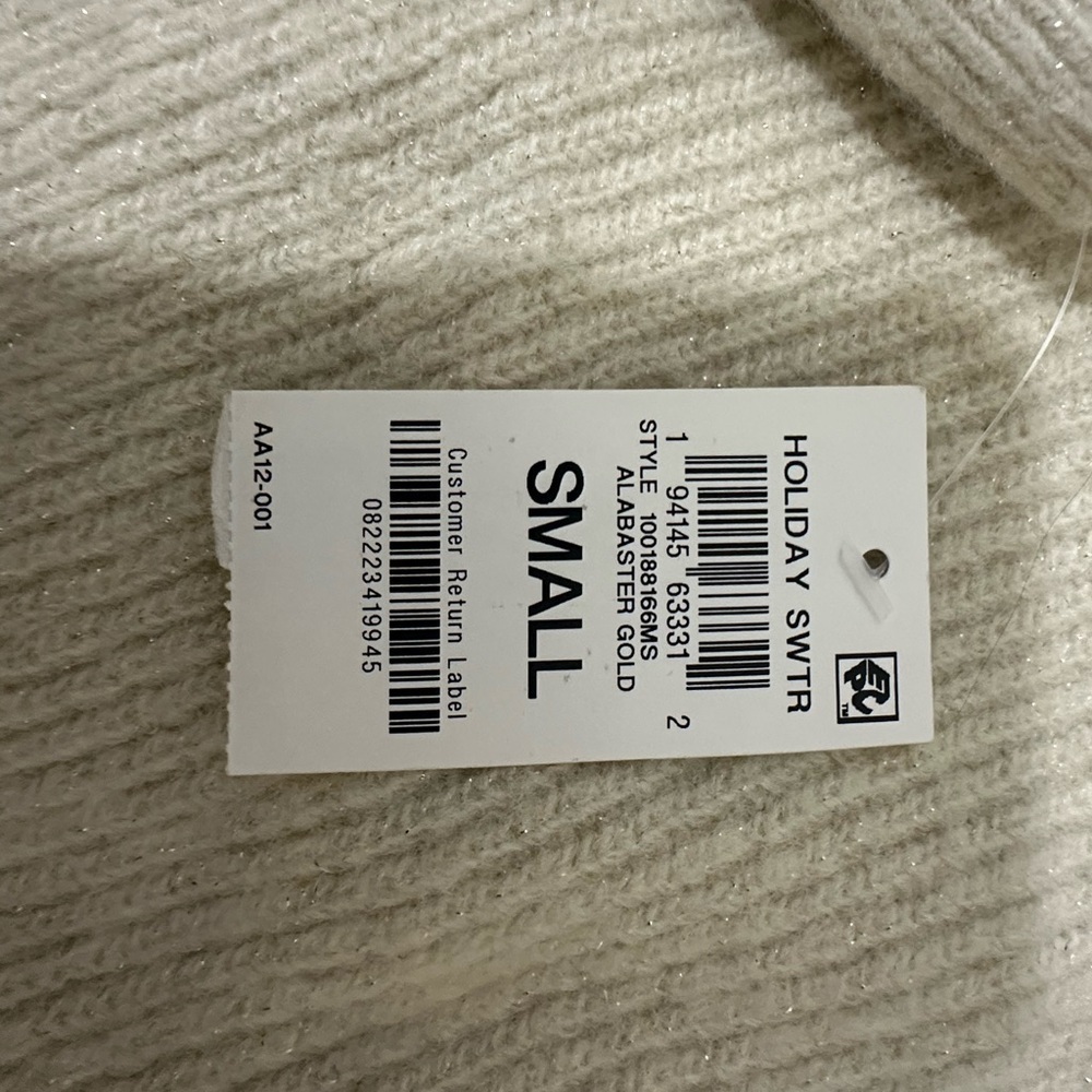 NWT On 34th Rhinestone Button Shoulder Ribbed Sweater - Picture 2 of 7